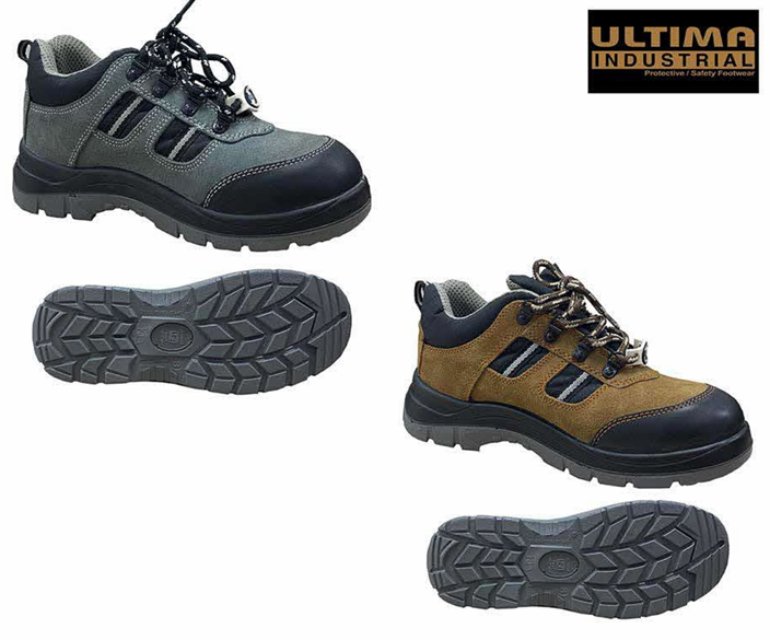 Safety Shoes Ultima Shock Steel Toe Brown Grey