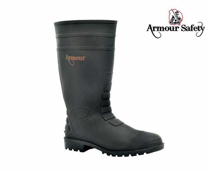 Gum Boot Armour Vaultex Steel Toe Black