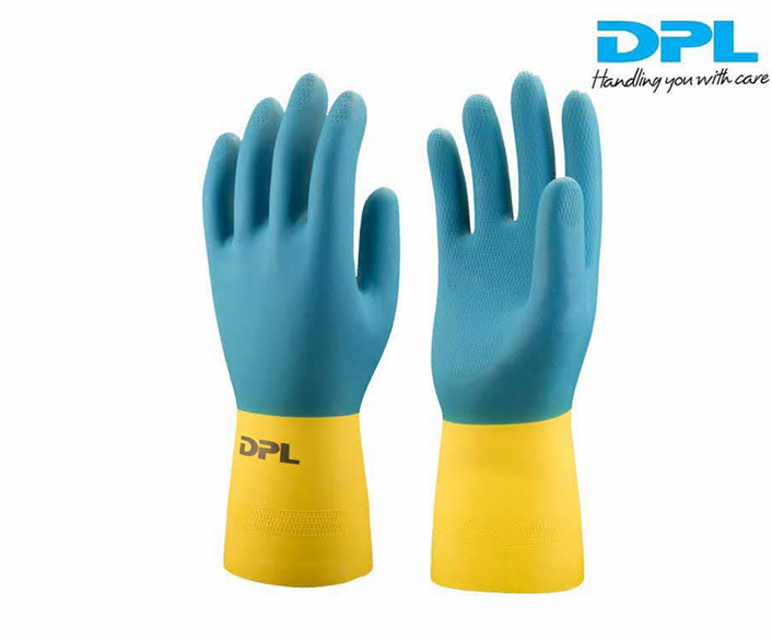 Chemical Gloves DPL Neoprene Blue Yellow