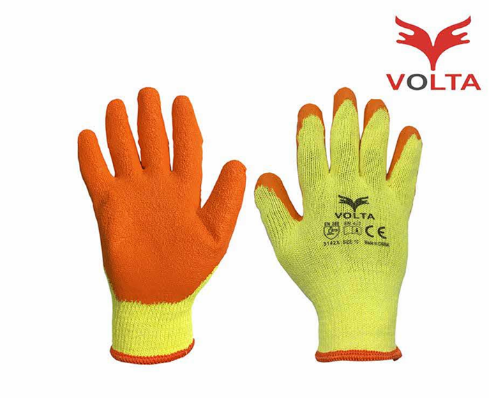 Latex Coated Cotton Gloves Orange