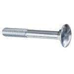 White Steel Carriage Bolt Round Head Square Neck,  Grade 4.8 Size 12 mm    DIN 603