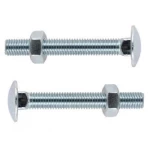White Galvanized Carriage Bolt Round Head Square Neck,  Grade 4.8 Size 6 mm    DIN 603