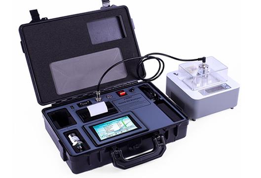 Portable device for detecting on viscosity, density oil quality, water activity, moisture content and temperature of oil sample