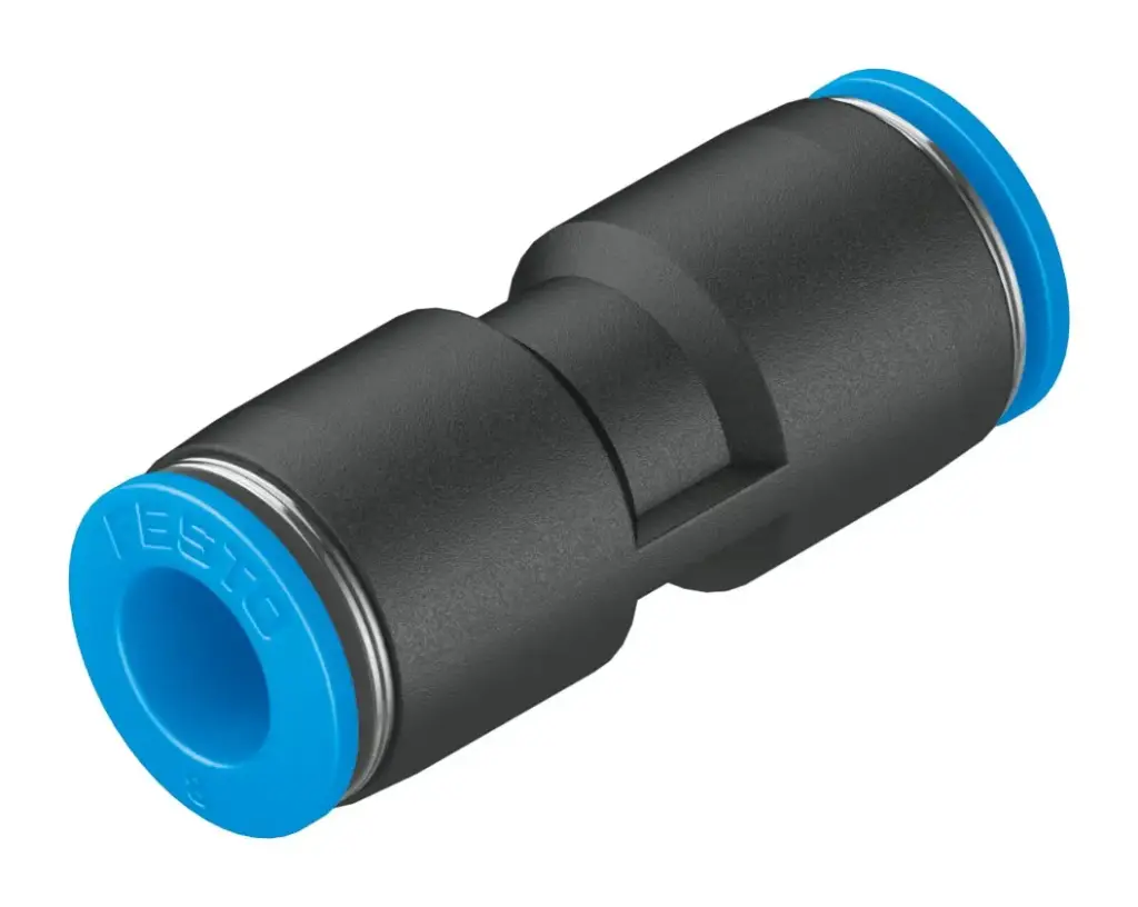 QS-8 Straight Pneumatic Push-In Connector, 8 mm Tube × 8 mm Tube