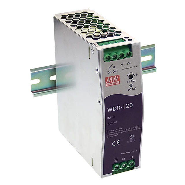 MEAN WELL WDR-120-24 Industrial DIN Rail Power Supply