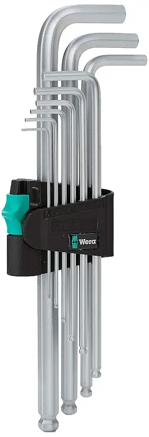 Wera 05073391 001 950/9 Hex-plus 9 Long Piece Chrome L-key