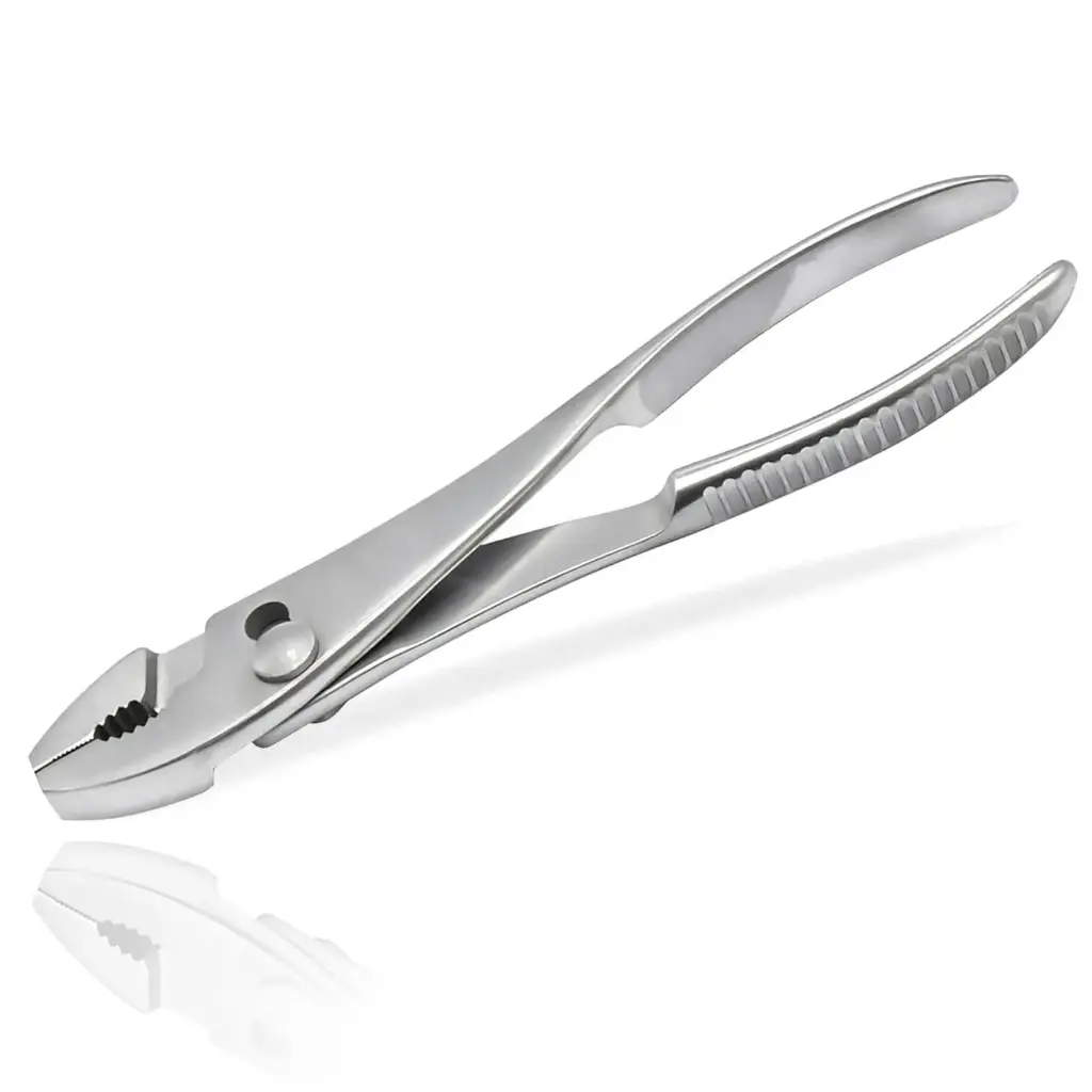 AAProTools Non-marring Stainless Steel Jaw Slip Joint Pliers 8" Screw Extraction