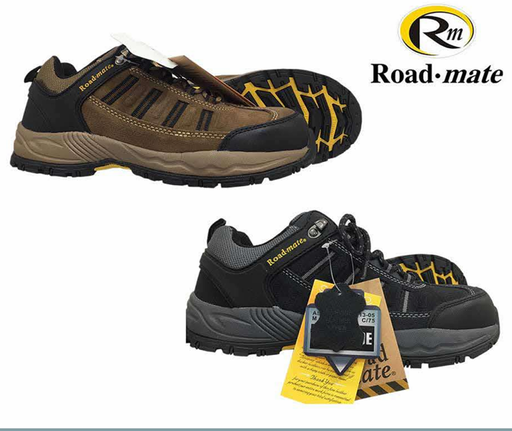[FS-02-016] Safety Shoes Roadmate Steel Toe Brown Grey