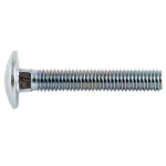 [HW-01-013] White Galvanized Carriage Bolt Round Head Square Neck,  Grade 4.8 Size 8 mm    DIN 603