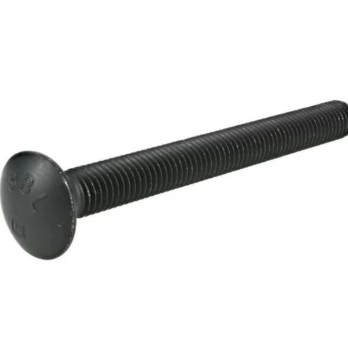 [HW-01-065] Black Galvanized Carriage Bolt Round Head Square Neck, Full Threaded Grade 5 Size 5/8 inch    DIN 603