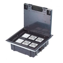 [EL-02-144] ElectroBox Open Cover Plastic 12-Port Floor Box