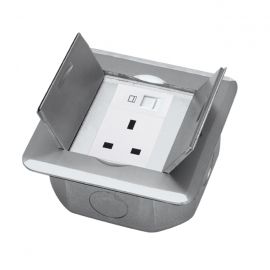 [EL-02-157] ElectroBox Open Hidden Cover 3-Port Floor Box